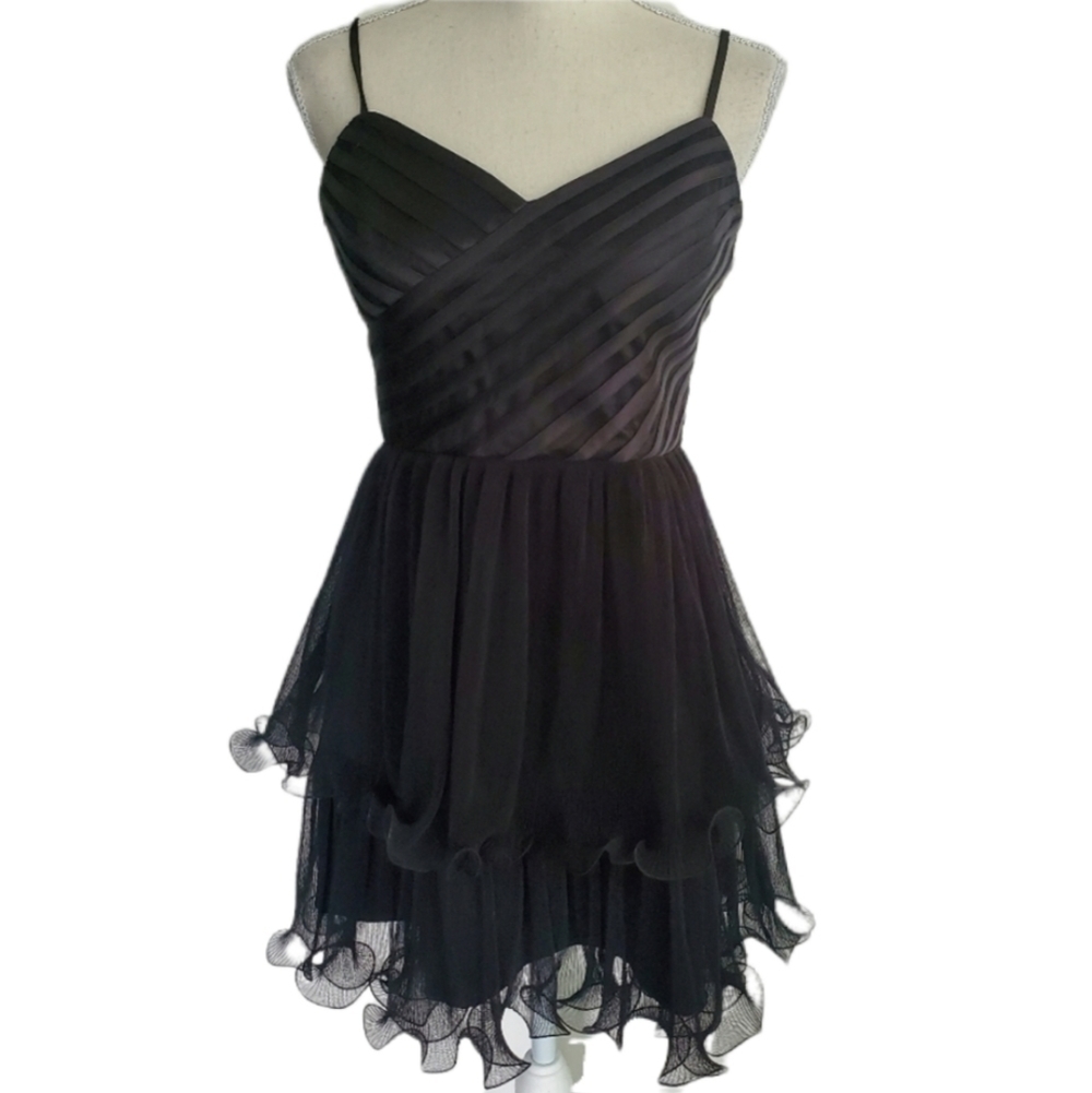 Guess by Marciano Mesh Frill Black Dress - Picture 2 of 10